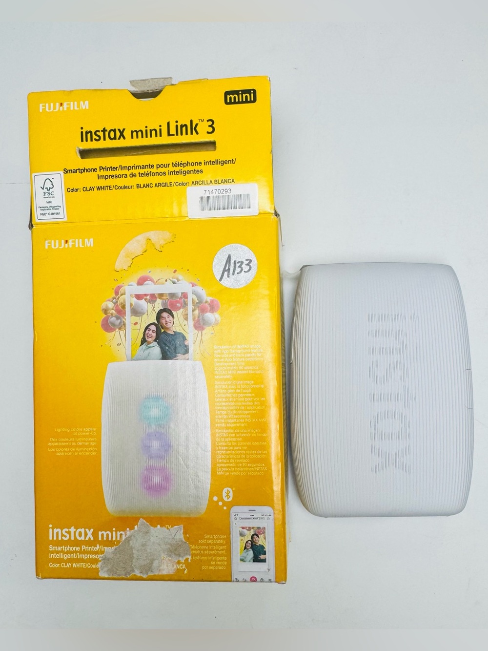 Fujifilm Instax Mini Link 3 Smartphone Photo Printer Clay White Bluetooth